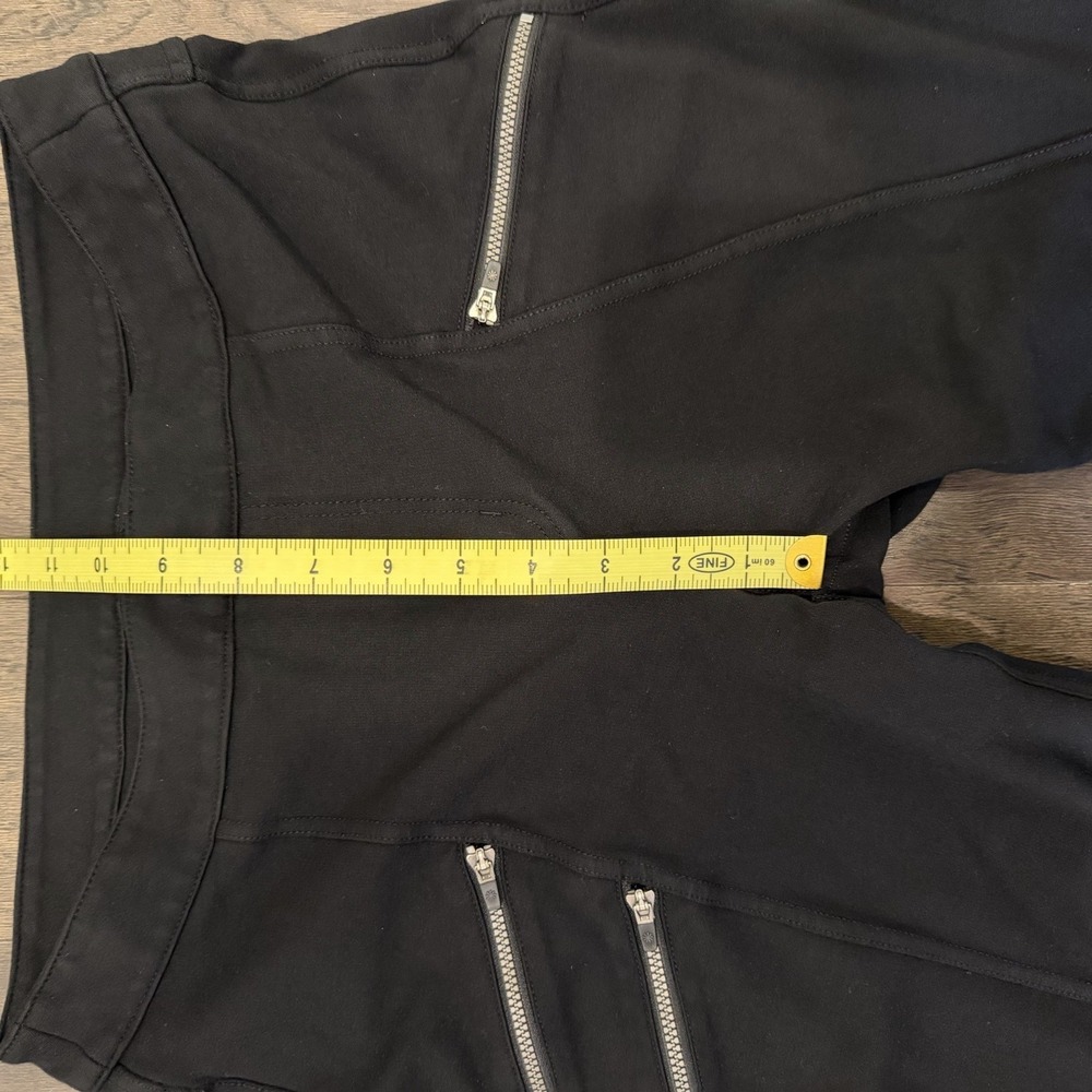 Athleta Ponte Moto Black Pants S8 Slim Fit Zip Pocket Stretch Active Travel - Picture 16 of 16